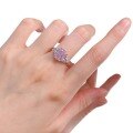wholesale S925 Silver Imported High Carbon Diamond 8*10mm Pink Diamond Ring for Fashionable OL Women Cross-border-0-4