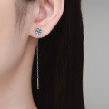 S925 Sterling Silver Moissanite Four-Prong Earrings-0-2