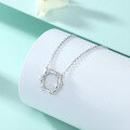 wholesale S925 Sterling Silver Bamboo Knot Round Pendant Necklace for Women, Minimalist Design, Versatile and Fashionable-0-3