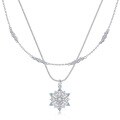 wholesale S925 sterling silver new European and American snowflake necklace for women, double-layer stackable necklace, ins-style Christmas gift, wholesale from manufacturer-0-5