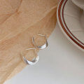 wholesale S925 Sterling Silver Minimalist French Hoop Earrings for Women, Korean Understated Style, Small Niche, Versatile, Elegant Ear Hoops and Studs-0-3