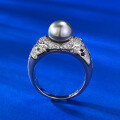 wholesale Metal material with designer-style 8mm pearl ring paired with lavishring band, hot sale on live broadcast-0-3