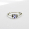 wholesale Sterling Silver New Collection Fashion Versatile Ring with Natural Tanzanite and Freshwater Pearl-0-1