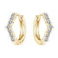 wholesale 10K Gold Fashionable and Trendy V-Shape Light Luxury Style Small Fresh Earrings with Moissanite Ear Hoop Women's Ear Jewelry Wholesale-0-4