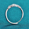 Sterling Silver Women's Ring with Marquise Moissanite, Trendy and Unique Design-0-1