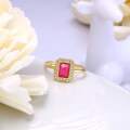 wholesale 925 Silver 20 New Small Fashion Retro Geometric Red Ruby Ring for Women Simple Factory Direct-0-0