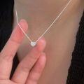 wholesale S925 Sterling Silver New Love Heart Necklace Women Korean Style Delicate Minimalist Fresh Collarbone Chain Trendy-0-0