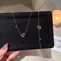 wholesale S925 Sterling Silver Rose Red Small Gourd Jewelry Set, New Chinese-style Luxury Full-Diamond Hollow Fortune and Prosperity Pendant Necklace Bracelet-Bracelet white gold &gt; 925 silver