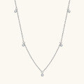 wholesale 925 Sterling Silver Korean Minimalist Design Moissanite Necklace for Women, Fashion Trendy Versatile Collarbone Chain Does Not Fade-0-0