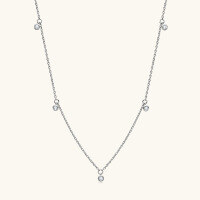 wholesale 925 Sterling Silver Korean Minimalist Design Moissanite Necklace for Women, Fashion Trendy Versatile Collarbone Chain Does Not Fade-White 0.3 carat