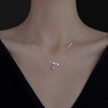 wholesale S925 Sterling Silver Rose Necklace for Women, Minimalist and Unique Design, Elegant Pendant Collarbone Chain-0-3