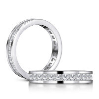 Sterling Silver Square Full Diamond Zircon Ring, Fashionable and Versatile Ins Style High-End Cross-Border Hit.-Zircon ring [White Gold]  US$10