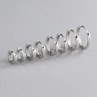 wholesale 925 Sterling Silver Smooth Round Ear Clips for Women, Korean Style Fashion Multi-size Geometric Earrings M01904-S925 silver pair gold 9MM