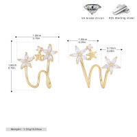 wholesale 925 Sterling Silver Floral Ear Cuff For Women-925 silver gold plated 925 silver
