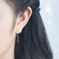 wholesale S925 Silver Narcissus Daisy Ear Thread Women's Korean Version Fresh and Sweet Flower Earrings Ear Accessories Ear Drops E6172-0-2