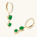 wholesale S925 silver emerald earrings for women, European and American niche luxury style, high-end daily wear, wholesale-0-1