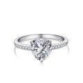wholesale S925 sterling silver ring for women, uniquely designed with a small heart-shaped high-carbon diamond, stylish and luxurious, versatile and personalized-0-4