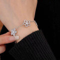wholesale S925 Silver Hollow Five-Petal Flower Bracelet, New Design by Zhuozhifan Jewelry, Unique and Fashionable Women's Bracelet-0-3