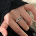 Sterling Silver Moissanite Openwork Lace Stackable Ring-0-1