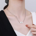 wholesale S925 Sterling Silver Korean Style Street Fashion Trendy Letter CD Pendant Layered Unisex Necklace-0-3