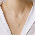 S925 Silver D Color Moissanite Leaf Pendant Necklace-0-2