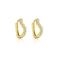 wholesale S925 Sterling Silver Rhinestone Light Luxury Earrings Set, Ultra Sparkling And Minimalist For Women-E4805-Gold/Pair 925 Silver