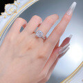 wholesale S925 Silver New Style High Carbon Diamond Ice-Cut 10*10mm Ring Band Fashion Commute Essential European-American Style-0-3