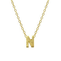 wholesale Metal 925 Silver Plain 26 Letters Pendant Necklace, Ins Luxury Hot-selling Choker-Gold-N 925 Silver