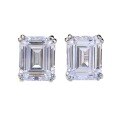 wholesale S925 Sterling Silver New 8*10mm High-Carbon Diamond White Diamond Rectangular Stud Earrings for Women, Fashionable European and American Style-0-4