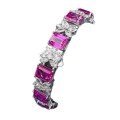 wholesale Metal material, Zhuo Zhifan Jewelry new live broadcast bestseller pink diamond 7*9 full diamond bracelet fashionable temperament wealthy woman style-0-4