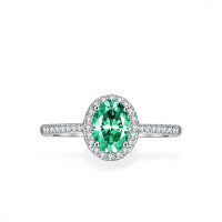 S925 Silver 1ct Oval Moissanite Ring for Women-1 carat (set with moissanite)  18 yards