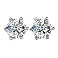 wholesale S925 Sterling Silver Moissanite Six-Prong Stud Earrings, Popular Korean Style Minimalist Moissanite Women's Jewelry, Amazon Best-Seller, Recommended for Independent Websites-0-4