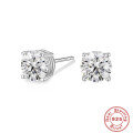 wholesale S925 Sterling Silver Geometric Square Super Sparkling Diamond Stud Earrings-0-7
