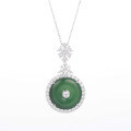 wholesale S925 Silver New Style Yuntong Jewelry Chrysoprase Pendant Necklace for Women, Anniversary Gift-0-4