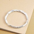 wholesale 999 Silver Blooming Peony Filigree Push-Pull Adjustable Bracelet for Women, Sweet Personality Simple Fashion Bangle-0-3