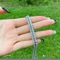 wholesale S925 Sterling Silver European and American Wedding Style Necklace for Women, High-End Round Zirconia Row Diamond Design, Luxurious and Elegant Tennis Necklace-0-1