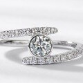wholesale S925 Silver Moissanite Full-Set Zircon Super Sparkling Ring, European and American Fashion Wedding Ring for Women-0-3