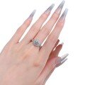 wholesale S925 Sterling Silver Classic 2-Carat Round Diamond Ring with Lace Edge, Luxurious and Stylish for Daily Wear, Unisex Design-0-4