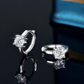 S925 Silver Four-Prong Round Moissanite Stud Earrings, Fine Craftsmanship-0-4