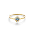 wholesale S925 silver gold-plated delicate rhombus blue topaz ring for women, Japanese minimalist style, wholesale-0-4