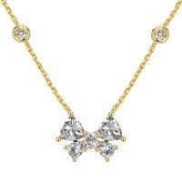 wholesale S925 Sterling Silver Cross-Border New Style Women's Butterfly Zircon Inlaid Fashion Exquisite Design Collarbone Chain Ready Stock Wholesale-Gold and white diamonds DY190731-SG-WH>925 silver