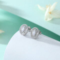 wholesale S925 Sterling Silver Cross-Border New Oval Stud Earrings, European and American Fashion Full Row of Zirconia Diamond Stud Earrings, High-End Wholesale-0-2