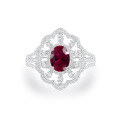 wholesale 925 Silver Shipei Jewelry 6*8 Oval Retro Hollow 1 Carat Women's Ring with Cultivated Gemstone, Bestseller Ring Size 4-12#-0-5