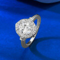 wholesale Metal: S925 Silver, European and American Oval 6*8mm Solitaire Ring with High Carbon Diamond, Women's European and American Fashion Minimalist-0-1