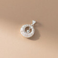 wholesale 990 Sterling Silver Fresh and Sweet Style Exquisite Minimalist Hollow Small Round Ball Peace Pendant Y01585-0-4