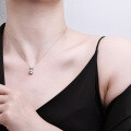 925 Sterling Silver 2-Carat Moissanite Fox Pendant Necklace, Minimalist and Chic-0-2