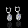 Sterling Silver 5ct Round Moissanite Stud Earrings for Women-0-1