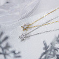 wholesale 925 Silver Gold Plated Star Moissanite Pendant Necklace-0-1