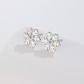 wholesale Sterling Silver Small Fresh Snowflake Earrings Women Blue Zircon Earrings Japanese and Korean Style Niche Design Cross-Border New Accessories-0-2