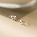 wholesale 999 Silver Dainty Sweet Hollow-Out Heart Ear Hooks Lovely Design Earrings for Women M05283-0-3